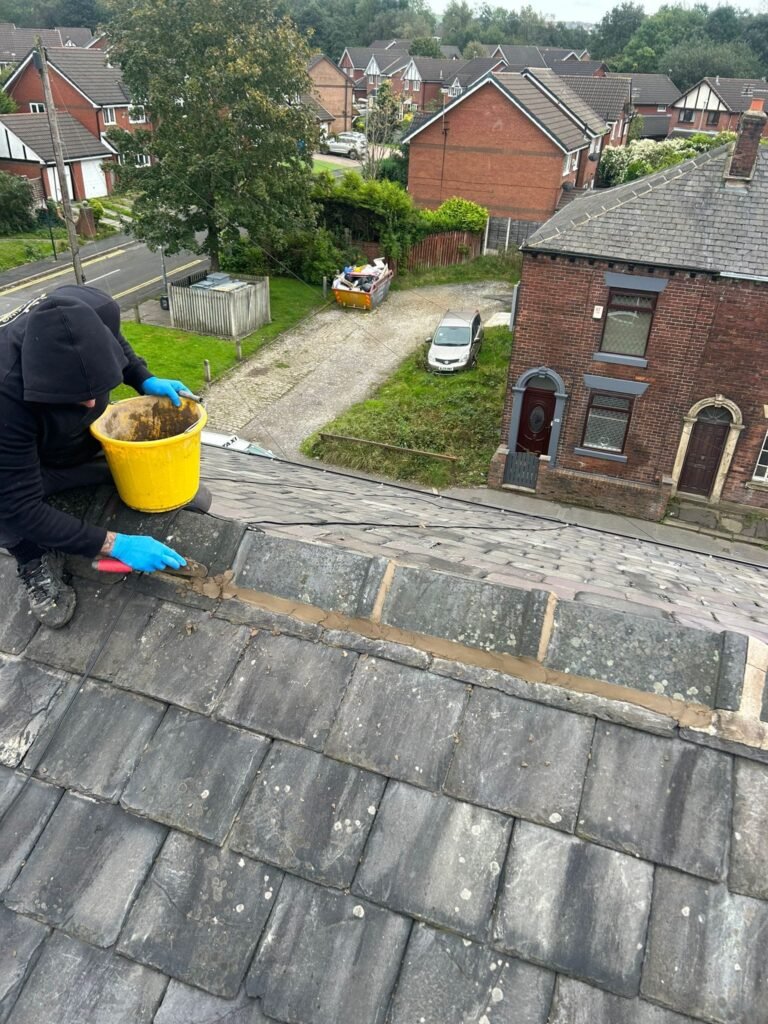 Working on a roof in Manchester